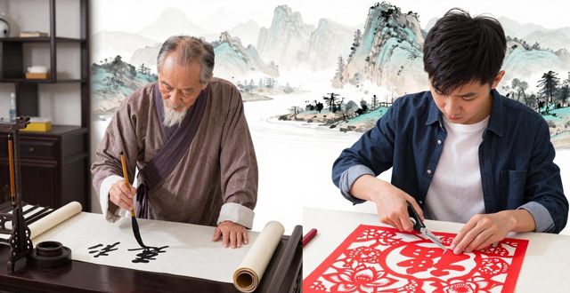 Chinese calligraphy & paper cutting_Chinese calligraphy & paper cutting_Chinese calligraphy & paper cutting