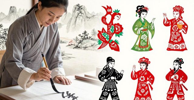 Chinese calligraphy & paper cutting_Chinese calligraphy & paper cutting_Chinese calligraphy & paper cutting
