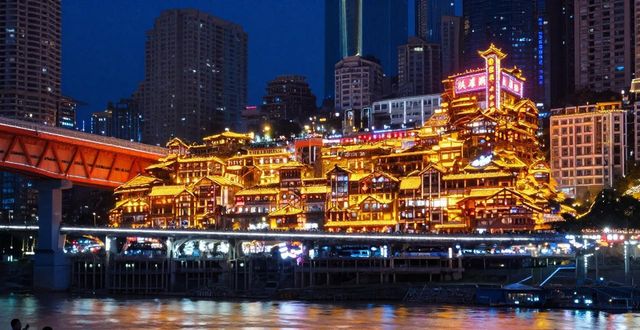 Chongqing Hongya Cave night view_Chongqing Hongya Cave night view_Chongqing Hongya Cave night view