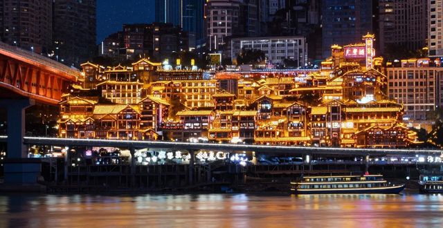 Chongqing Hongya Cave night view_Chongqing Hongya Cave night view_Chongqing Hongya Cave night view