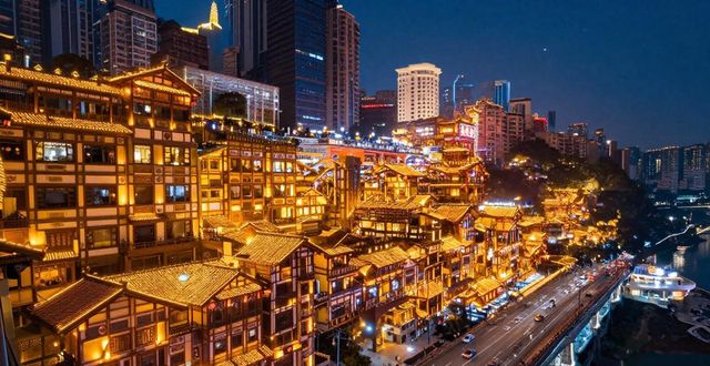 Chongqing Hongya Cave night view_Chongqing Hongya Cave night view_Chongqing Hongya Cave night view