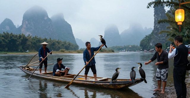 Li River fishing boats_Li River fishing boats_Li River fishing boats