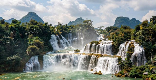 China Vietnam border waterfall_China Vietnam border waterfall_China Vietnam border waterfall