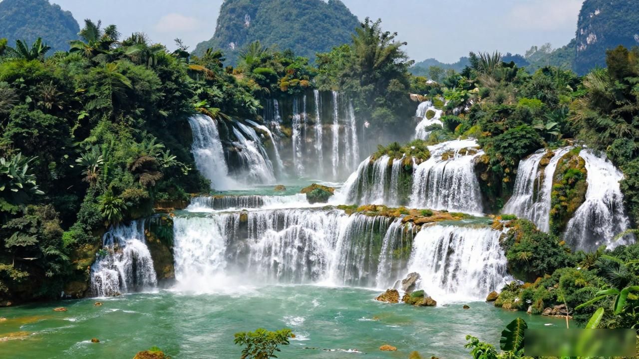 China Vietnam border waterfall_China Vietnam border waterfall_China Vietnam border waterfall