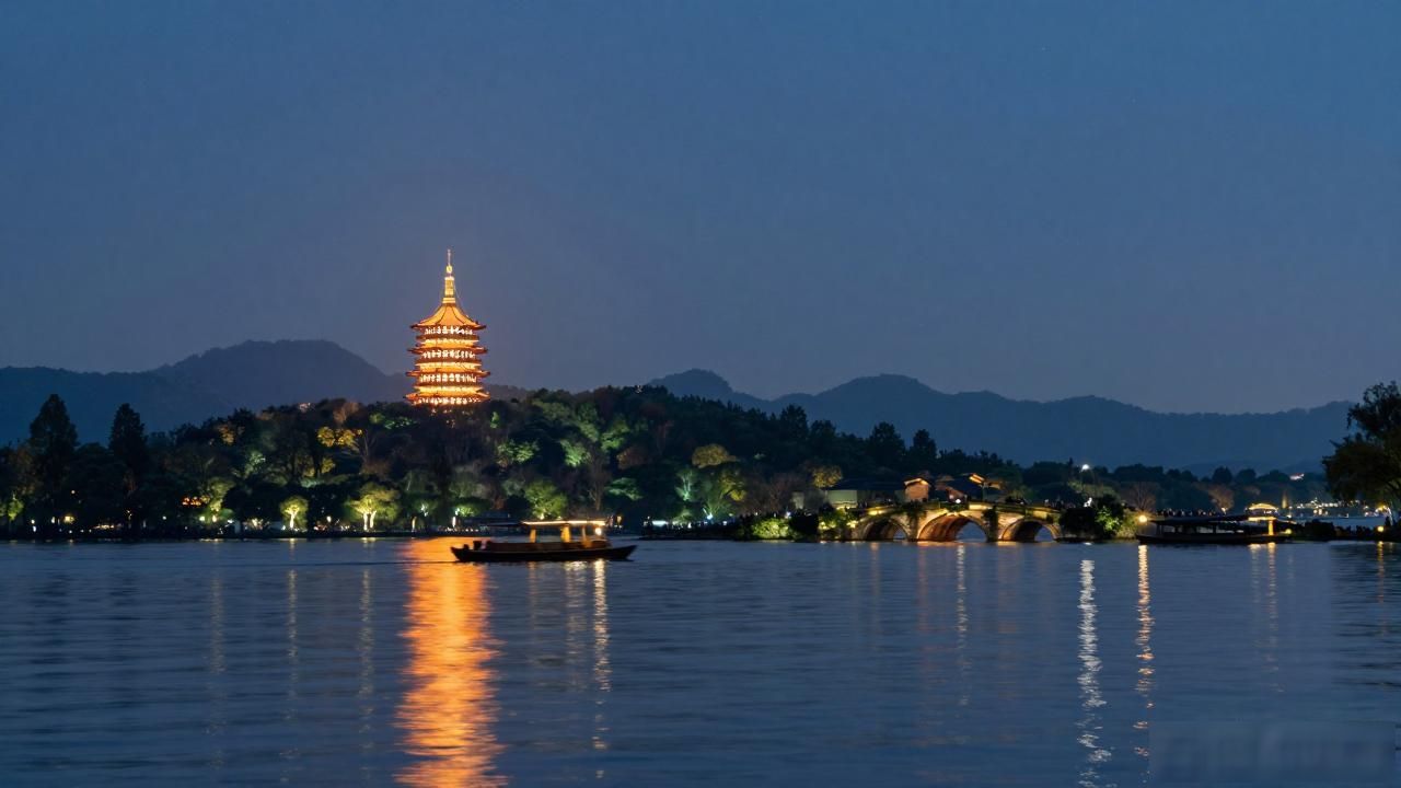 West Lake evening view_West Lake evening view_West Lake evening view