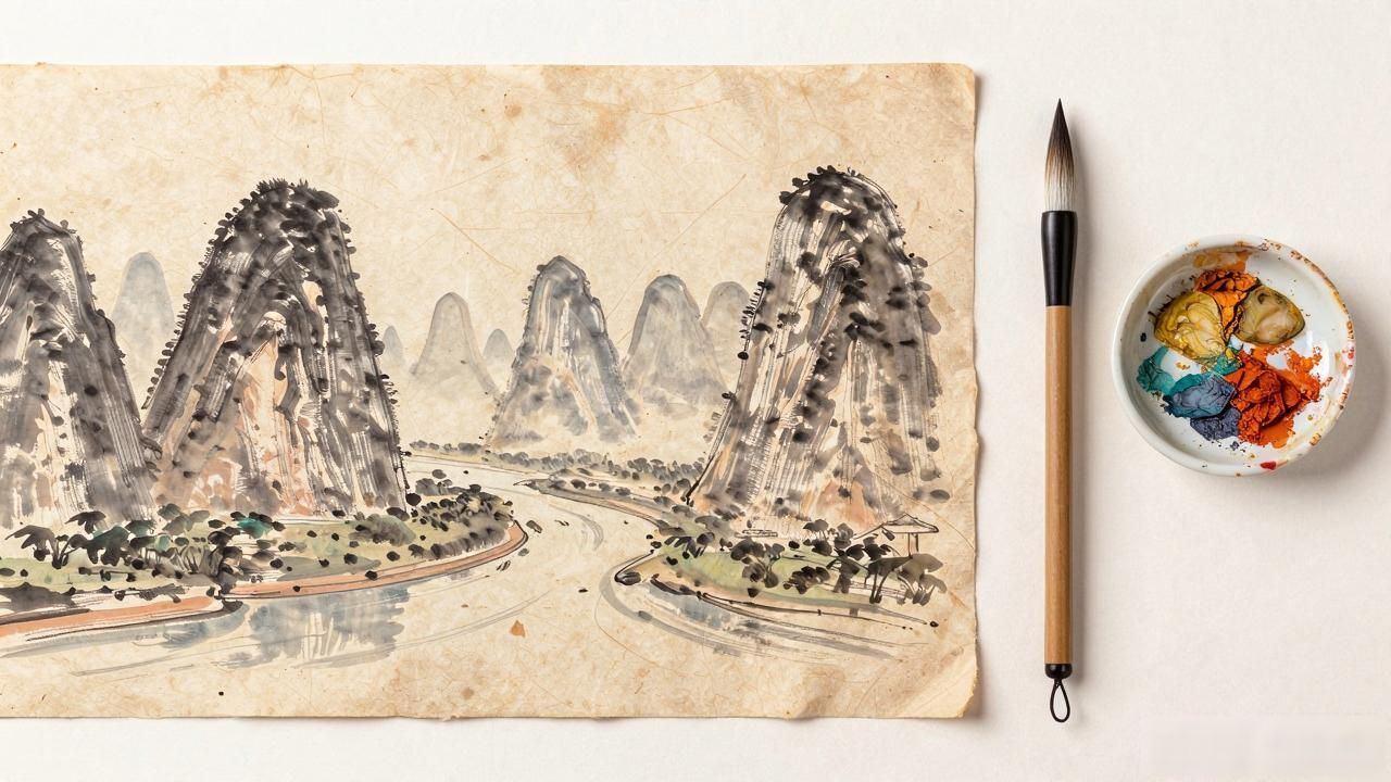 Guilin landscape painting_Guilin landscape painting_Guilin landscape painting