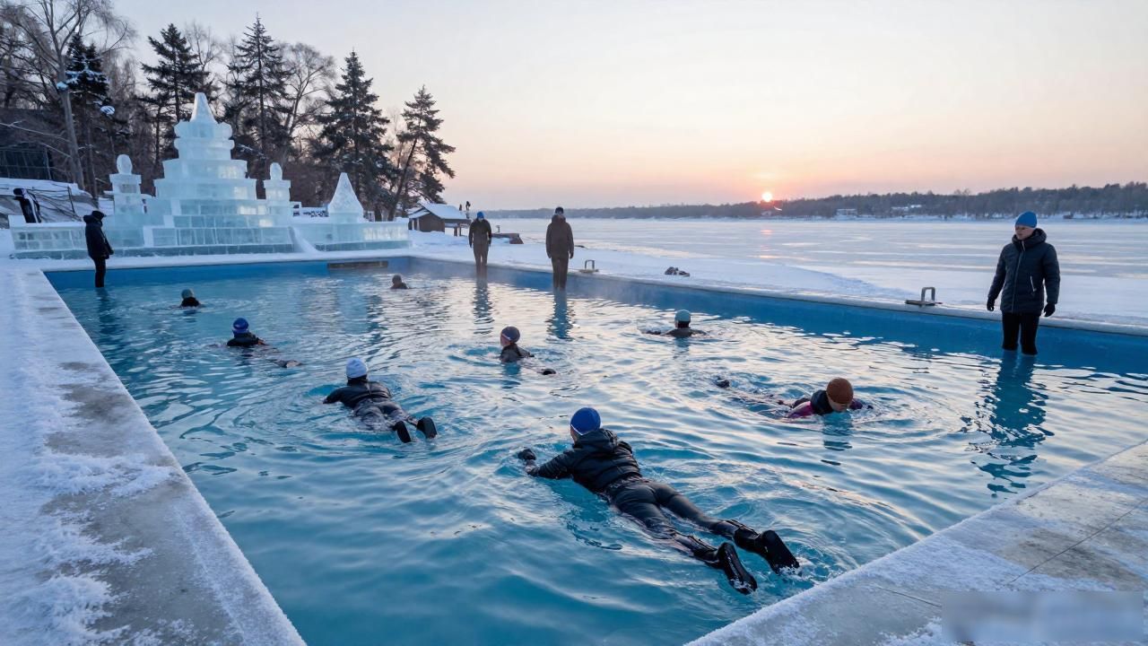 Harbin winter swimming wonderland_Harbin winter swimming wonderland_Harbin winter swimming wonderland