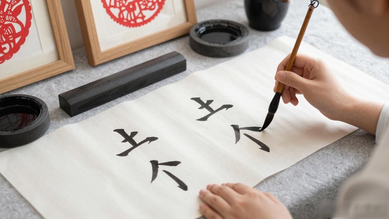 Chinese calligraphy & paper cutting_Chinese calligraphy & paper cutting_Chinese calligraphy & paper cutting