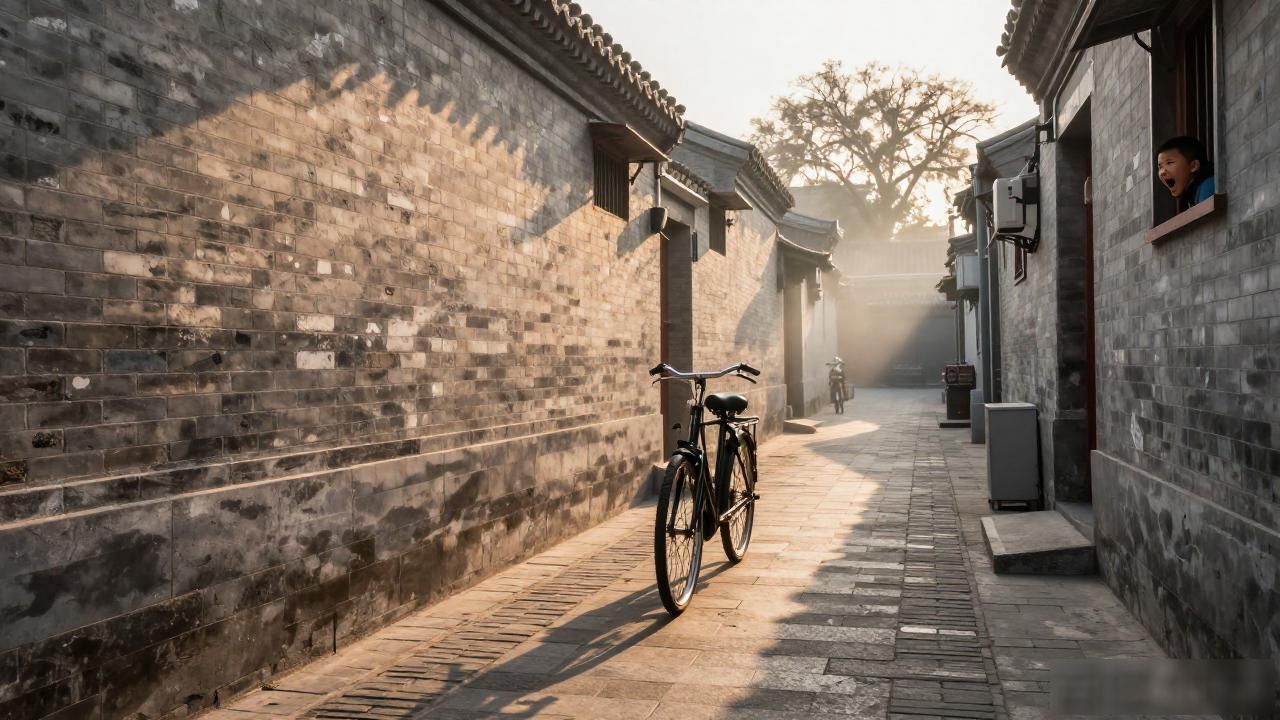 北京胡同手抄报_北京胡同三轮车图片_Beijing hutongs